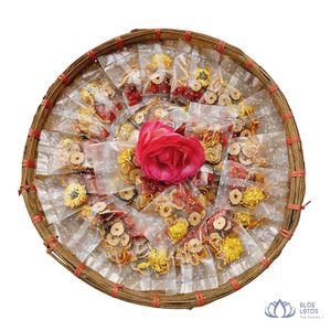 [BEST SELLER] Thé aux fruits et fleurs sains en sachets, mélange floral sucré et parfumé, thé aux fruits séchés pour le thé de l'après-midi, Blue Lotus Farm - Product Image 1