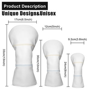 Housse de tête de club de golf universelle sur mesure pour clubs hybrides pour hommes, col extensible, doublure intérieure douce et surface extérieure en cuir PU pour une meilleure adhérence. - Product Image 4