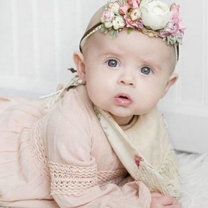 Cute Princess <b>Boho</b> Beige Infant Lace Ruffle <b>Dress</b> With Matching Diaper Cover & Full Sleeves Crafted With Soft Breathable Fabric - Product Image 5