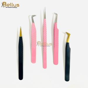 Bellus International Luxury Durable Stainless Steel Smooth Tip Nano Grip Lash Tweezers 45 90 Russian Volume Eyelash Extension - Product Image 3