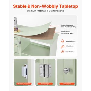 Table de couture pliante compacte et polyvalente avec roulettes, chevilles en bois, plateaux de rangement et étagère - Meubles pour la maison - Product Image 5
