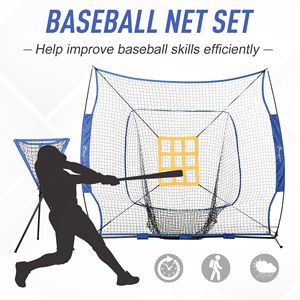 7.5x7ft <b>Baseball</b> Training Set with Catcher Net Tee Stand 12 Green Practice Balls for Pitching Fielding Batting - Product Image 6