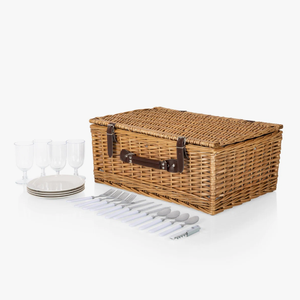 Traditional Rustic Natural Rattan Eco-Friendly Multifunction Storage <b>Basket</b> <b>Handle</b> Rectangle Shape Outdoor Use Organization - Product Image 1