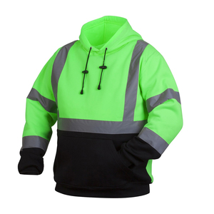 Sweat-shirt à logo personnalisé haute visibilité, vêtements de travail réfléchissants pour les ouvriers du bâtiment et des entrepôts, à capuche et manches longues réfléchissantes - Product Image 3