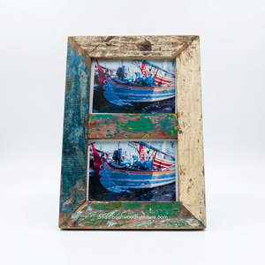 Handcrafted Photo <b>Frame</b> Eco-Friendly Reclaimed Boat Wood Original Color for <b>Wall</b> Home Decoration Living Room Bedroom Wholesale - Product Image 1