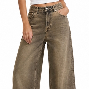 กางเกงยีนส์เดนิมทรงขากว้างสำหรับผู้หญิง พรีเมียม สโตนวอช วินเทจ ลำลอง เอวสูง แฟชั่น ทรงสวย ตัดเย็บตามสั่ง - Product Image 5