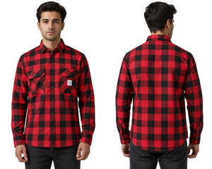 Chemise à carreaux vintage en flanelle de coton brossée à manches longues pour homme, personnalisable, OEM ODM, fabricant en gros - Product Image 1