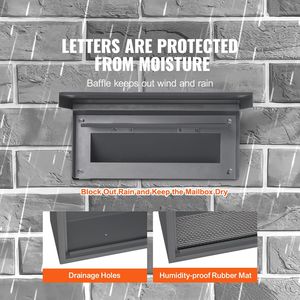 Cassetta Postale da Parete in Acciaio Resistente 2.8x7.9x13 Pollici con Serratura a Combinazione 12.5x6.3x16.9 Pollici, Organizzatore da Parete per Oggetti - Product Image 2