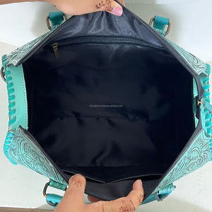 2025 New Arrival Hand Tooled Leather Card <b>Design</b> Speedy Travel <b>Bag</b> 3 Piece Combo Set Genuine Cow Leather Crossbody Duffle <b>Bags</b> - Product Image 5