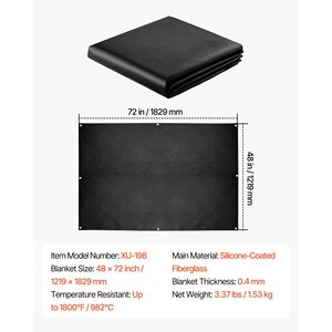 Couverture de soudage en fibre de verre enduite de silicone 4 x 6 pieds, résistante à la chaleur jusqu'à 1800°F, pour la protection et la sécurité, fournitures de soudage et de brasage - Product Image 4