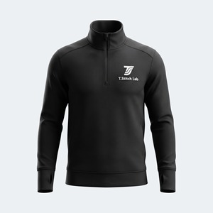 Sudadera de Hombre Personalizada con Logotipo Bordado, Cuello Redondo, Color Sólido, Manga Larga, Ligera, de Alta Calidad, con Cierre de Cremallera de un Cuarto, para Invierno - Product Image 1