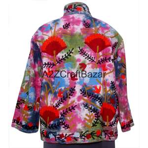 Blouson Bomber Vintage à Motifs Floraux Printemps-Hiver Multi-Saisons 100% Coton Respirant Séchage Rapide Écologique Design Dessiné à la Main - Product Image 5