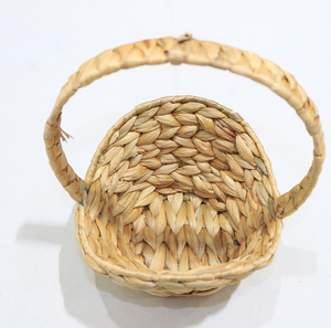 Natural Water Hyacinth Picnic <b>Basket</b> Handwoven Storage <b>Basket</b> Braided <b>Handle</b> Rustic Organizer for Home Decor - Product Image 5