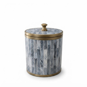 Seau à glace en nacre et métal, fait main, motif mosaïque rouge à carreaux, refroidisseur à vin avec couvercle en laiton pour hôtels et bars - Product Image 6