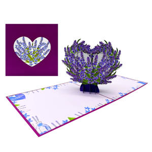 การ์ด3D หัวใจลาเวนเดอร์สำหรับงานหัตถกรรมกระดาษงานออกแบบตามสั่งของขวัญสำหรับความรักทำจากเวียดนาม - Product Image 2