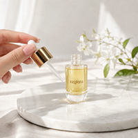 Nouvel emballage cosmétique, flacon compte-gouttes en verre de 30 ml, flacon à fond épais, flacon en verre à épaule plate pour huile essentielle, logo personnalisé