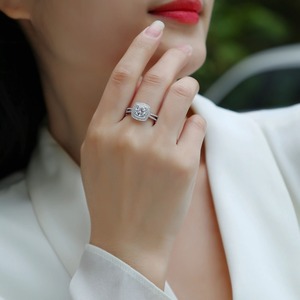 Customize Hip Hop <b>Cluster</b> Ring Moissanite Fully Iced Design Hip Hop Moissanite Diamond Ring Sterling Silver for Unisex - Product Image 6