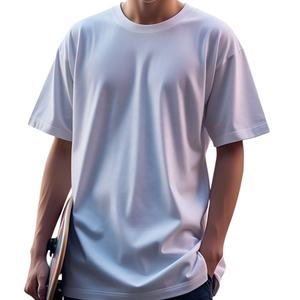 Manufacturer 250 300 GSM Blank T Shirt Drop Shoulder Boxy Fit <b>TShirt</b> Oversized Heavyweight 100% cotton T-shirt for men loose fit - Product Image 1