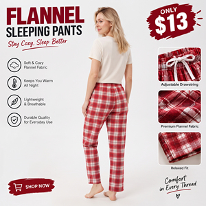 Women Flannel <b>Plaid</b> Pajama <b>Pants</b> 100% Cotton Mid Waist Ankle-Length Sleeping Trouser Casual Winter Sleepwear Straight Fit <b>Pant</b> - Product Image 5