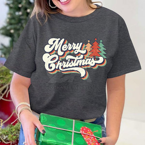 Trendy <b>Christmas</b> Printed <b>T</b>-<b>Shirt</b> With Candy Cane Patterns And Soft Fabric For <b>Family</b> Holiday Events <b>Christmas</b> Printed <b>T</b>-<b>Shirt</b> - Product Image 2