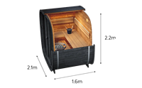 Outdoor Traditionelle Sauna aus Massivholz mit Saunasteinen, Anpassbare Trockensauna-Kabine für den Garten in Verschiedenen Stilen, Großformatig
