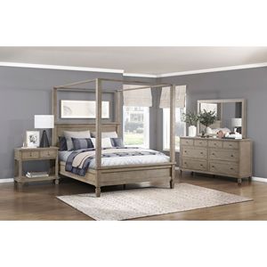 Classico camera da letto di transizione mobili cassettone 8 cassetti in rovere grigio finitura collezione in legno - Product Image 6