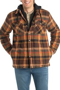 Unisex Heavy Winter Sherpa Lined Cotton Fleece Canvas <b>Jacket</b> XL Vintage Big Tall Knitted Coat Patchwork Printed Plaid Design - Product Image 1