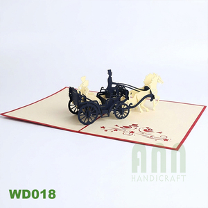 Recuerdos de papel hechos a mano para ocasiones especiales-Carruaje Invitaciones DE BODA Tarjetas de felicitación para bodas Año Nuevo San Valentín - Product Image 4
