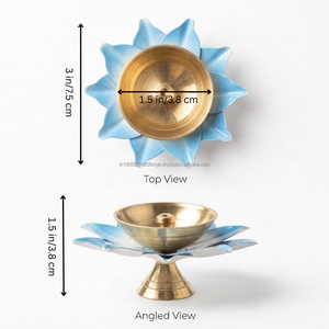 Diya Tradicional de Latón AG Elements para el Festival Diwali, Lámpara de Aceite de 3 Pulgadas con Patrón Irregular, Uso Decorativo, Estilo Art Deco Industrial - Product Image 5