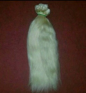 <b>Top</b> Grade White Remy bulk hair extension Wholesale Indian White remy bulk hair High premium quality 100% Indian temple hair - Product Image 3