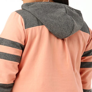 Unisex Coral Hooded Sweatshirt Regular Fit Cotton French Terry Casual Pocket Design Autumn Wear - Product Image 5