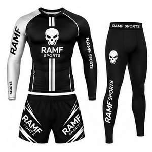 เสื้อรัดกล้ามเนื้อ BJJ แบบสั่งทำพิเศษสำหรับผู้ชาย UPF50+ ป้องกันแบคทีเรีย แห้งเร็ว ระบายอากาศได้ดี ผลิตจากผ้าสแปนเด็กซ์/โพลีเอสเตอร์ ดีไซน์สั่งทำได้ คุณภาพสูง - Product Image 1