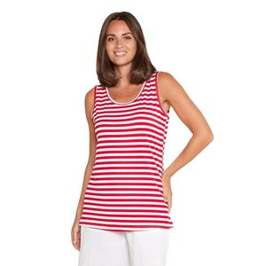 Camiseta sin mangas a rayas para mujer, mezcla de algodón, informal, de verano, ligera, transpirable, cómoda, a la moda - Product Image 6