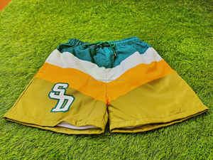 กางเกงว่ายน้ำขาสั้นผู้ชายกางเกงขาสั้นผ้าไนลอน100% เอวยางยืดน้ำหนักเบาสไตล์สตรีทสีพื้น - Product Image 4