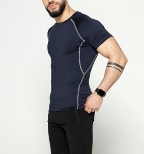 Men's <b>Short</b> <b>Sleeve</b> Compression T Shirt O Neck Quick Dry Slim Fit Sporty Activewear <b>Base</b> <b>Layer</b> Gym Workout OEM ODM - Product Image 6