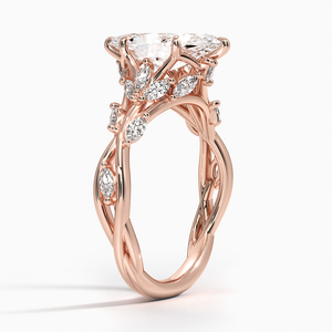 Anillo de boda clásico para mujer, de plata de ley 925, con diamantes de moissanita de corte marquesa y diseño de hoja. - Product Image 6
