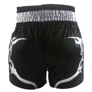 Men Muay Thai Shorts Satin Sublimation Print <b>Elastic</b> Waist Side Slit Training Gym Lightweight Colorful top men muay thai martial - Product Image 5