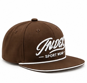 หมวกแก๊ปทรงแบน 6 แผง ปักโลโก้ Brown Puff Embroidered Index Sportswear แบบ Snapback - Product Image 4