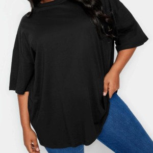 Nueva Llegada, Camiseta Transpirable de Alta Calidad para Mujer, Prenda de Moda Negra, 100% Algodón, Poliéster, Talla Grande, OEM, ODM - Product Image 3