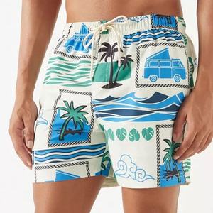 Shorts de bain décontractés pour hommes, taille mi-haute, avec logo imprimé sur le devant, confortables, séchage rapide, extensibles, écologiques, multi-poches - Product Image 4