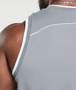 2026 <b>Men</b> Sleeveless Gym Tank <b>Top</b> Breathable <b>Mesh</b> Workout Vest Quick Dry Athletic Fitness Shirt Custom Logo Wholesale - Product Image 6