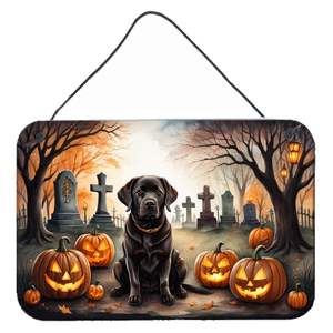 Nuevo Chocolate Labrador Retriever Spooky Halloween aluminio Metal pared puerta colgante impresiones Multicolor cocina baño placa para - Product Image 1