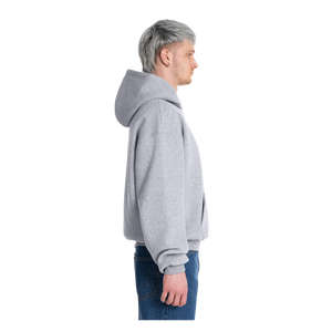 Oversized Hooded Sweatshirt Solid Color Cotton Fleece Casual <b>Pullover</b> Autumn Style Pocket Design Unisex Fit - Product Image 3