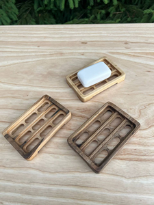 Porte-savon en bois classique fait à la main, respectueux de l'environnement, pour la salle de bain |   Porte-savon en bambou naturel massif avec rainures de drainage hautes - Product Image 6