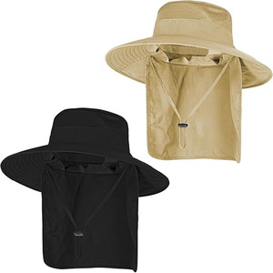 Chapeau Bob Unisexe Ajustable avec Cache-Nuque, Couleur Unie, en Maille de Polyester, Protection Solaire Extérieure pour Adultes, Printemps-Été, Décontracté - Product Image 2