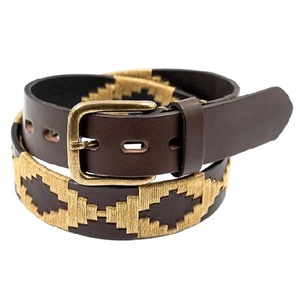 New Arrival Custom Quality Equestrian Equine Polo Leather <b>Belt</b> for Men Pin Buckle Top Grain Leather Embroidery Sport <b>Belt</b> - Product Image 6