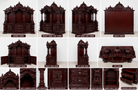 Grand Temple Hindou pour Pooja avec Rangement, Taille Personnalisée, en Bois de Teck, Fabricant et Exportateur de Mandirs Traditionnels, Vente en Gros aux États-Unis