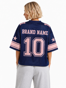 Maillot de football américain en maille respirante de haute qualité, style universitaire, streetwear, t-shirt de football, personnalisable avec logo OEM en gros - Product Image 2