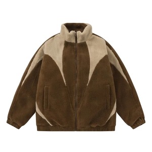 Veste d'hiver en polaire Sherpa à manches longues et fermeture éclair personnalisée, style streetwear, vente en gros - Product Image 2