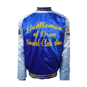 Blouson bombardier baseball université Letterman en satin avec logo personnalisé veste d'hiver tout temps style rue principale conception de broderie privée - Product Image 5